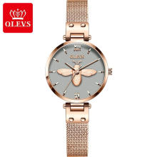 Reloj de pulsera de cuarzo de marca OLEVS para niñas, mejores precios, moda hermosa para mujeres, vestido popular, reloj de malla de acero a prueba de agua